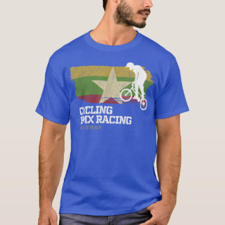 BMXバイクミャンマー国旗サイクリングサイクリングレースBMX Tシャツ