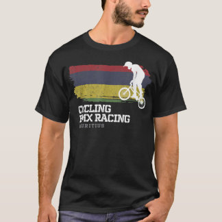 BMXバイクモーリシャスフラッグサイクリングサイクリングレースBMX Tシャツ