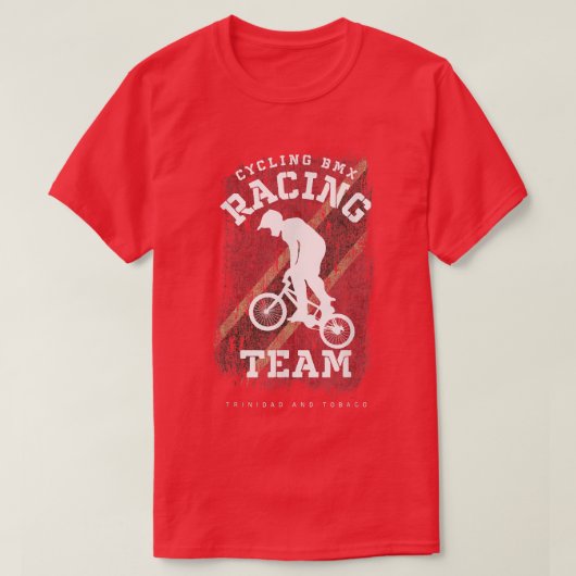 BMXバイクリニダードトバゴ国旗のサイクリングサイクリングRac Tシャツ (デザイン正面)