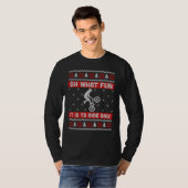 Bmxバイク自転車モトクロス醜いクリスマスセーター Tシャツ (正面フル)