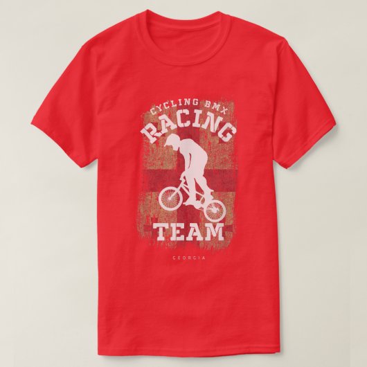 BMXバイク ジョージア州旗 自転車 サイクリング レース BMX356 Tシャツ (デザイン正面)