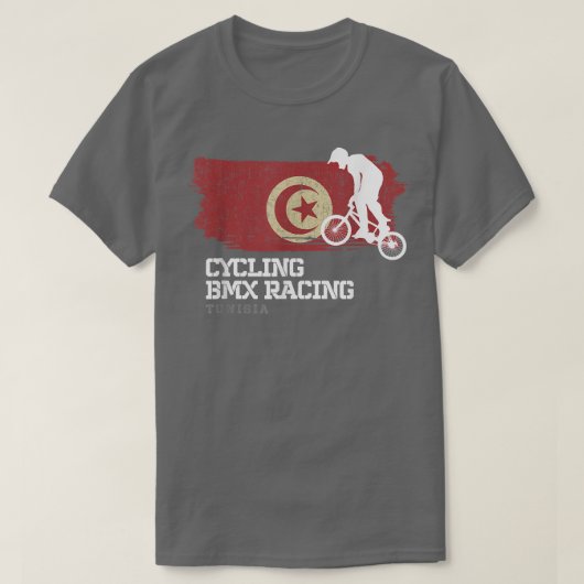 BMXバイク チュニジアの旗 自転車 ロードバイク レース BMX Tシャツ (デザイン正面)