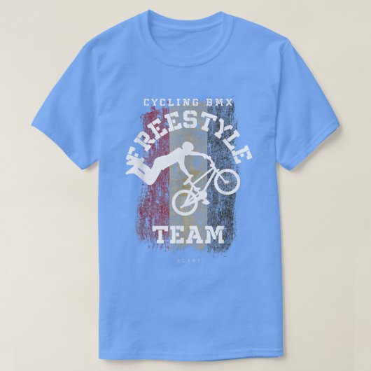 BMXフリースタイルバイクエジプト国旗のサイクリングサイクリングBMX Tシャツ (デザイン正面)
