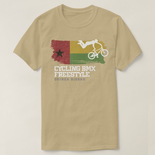 BMXフリースタイルバイクギニアビサウ国旗サイクリングCycli Tシャツ (デザイン正面)