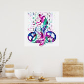 Bmxポスタカラフルー – Bmx Bike Bicycle – アーバン ポスター (キッチン)