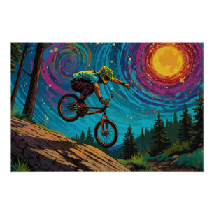BMXライダーオンマウンテンスロープ ポスター