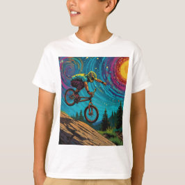 BMXライダーオンマウンテンスロープ Tシャツ