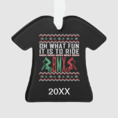 BMXライダーパーソナライズされた醜いクリスマスセーター オーナメント (正面)