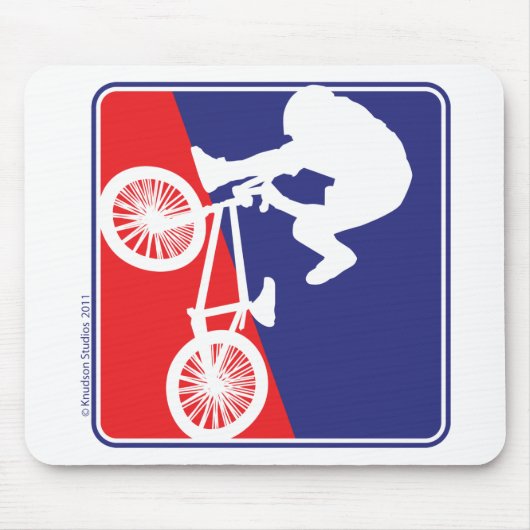 BMXライダー(赤い白と青) マウスパッド (正面)