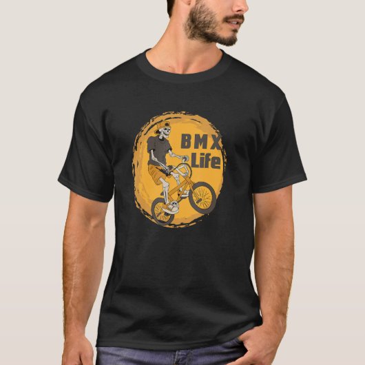 BMXライフスケルトンサイクリング自転車BMXスタントダートBi Tシャツ (正面)