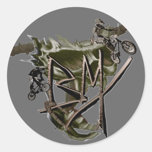 BMXレーシングステッカー1 ラウンドシール (正面)