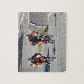 Bmxレースアクションサイクリスト素晴らしいバンデスリガバイク ジグソーパズル (縦)