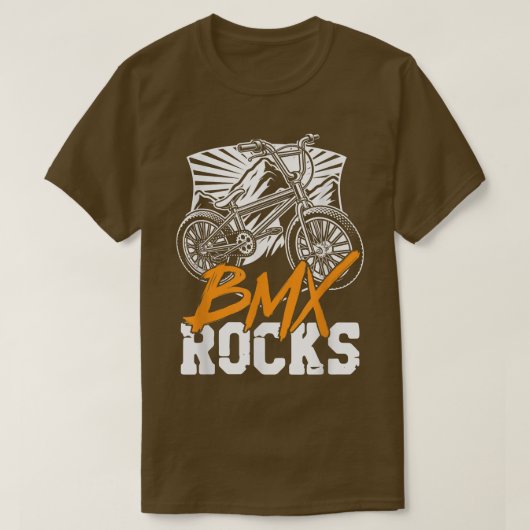 BMXロックスバイク自転車骨格サイクリングサイクリングHal Tシャツ (デザイン正面)