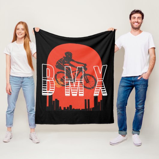 BMXヴィンテージバイクファンギフトボーイズユースバイクBMX フリースブランケット (インサイチュ)