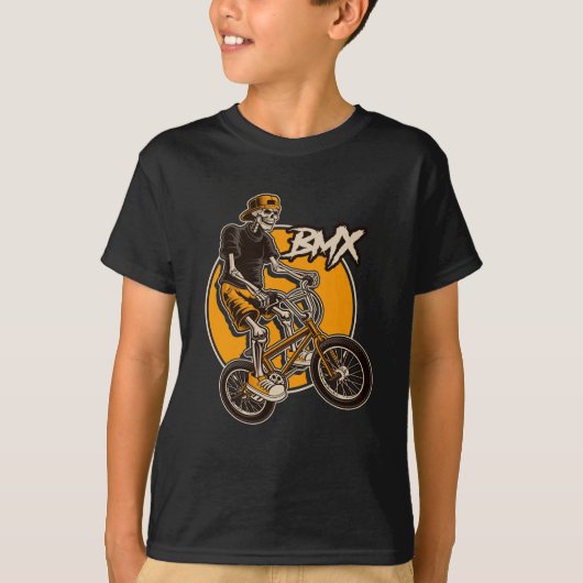 BMX自転車スカルライダージャンプ Tシャツ (正面)