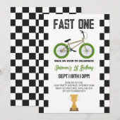 BMX自転車1歳の誕生日パーティー 招待状 (正面/裏面)