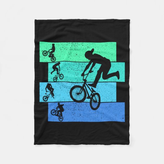 BMX自転車 子供 男の子 パフォーマンス フリースブランケット (正面)