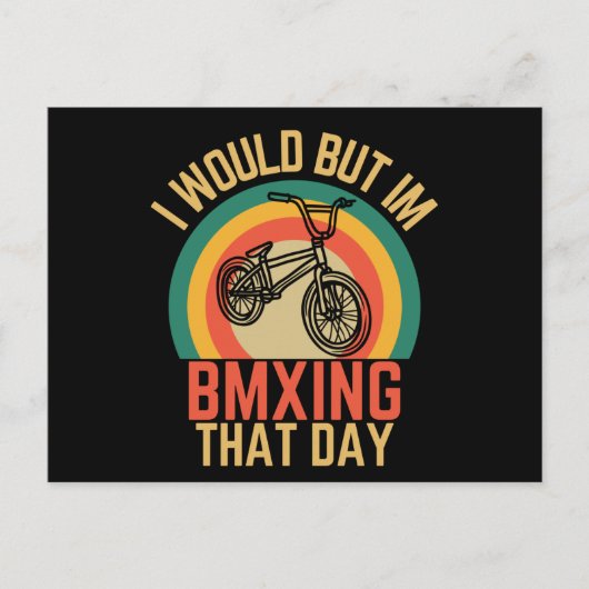 BMX おもしろい 忙し BMXingザデイバイクもしくは自転車に乗る人 ポストカード (正面)