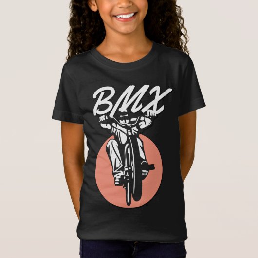 BMX クールなバイカーのレトロスタイル Tシャツ (正面)