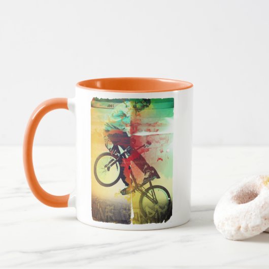 BMX トリック自転車ライダー マグカップ (ドーナツ)