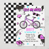 BMX 自転車 パープル ご招待 招待状 (正面/裏面)