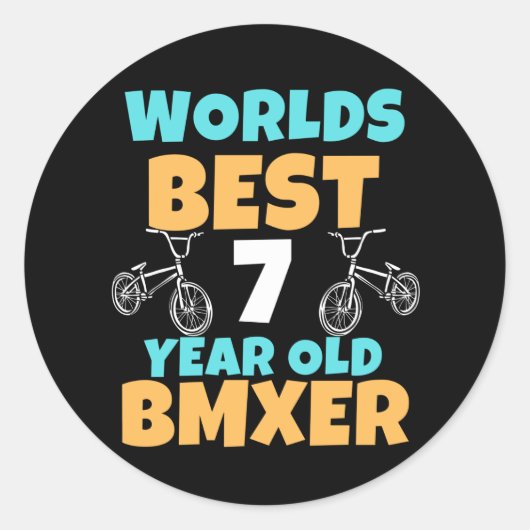 BMX 7歳の誕生日パーティーの衣装 ラウンドシール (正面)