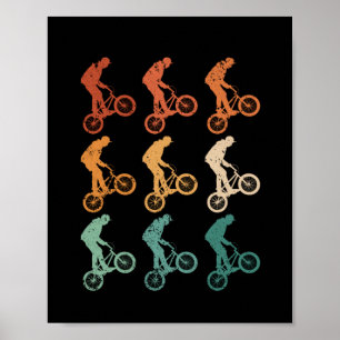 BMX Bicycle Biker Vintage Wheely Bike Motocross ポスター
