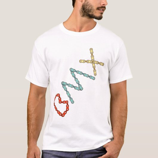 BMX Bicycle Chain Typography Cycling Design Tシャツ (正面)