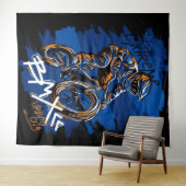 Bmx Bicycle Urban Graffiti streetwear  タペストリー (インサイチュ(横))