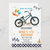 BMX Bike Birthday party Invitation 招待状 (正面/裏面)
