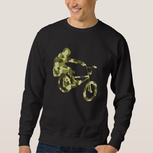 Bmx Bike Camo Racer Biker スウェットシャツ (正面)