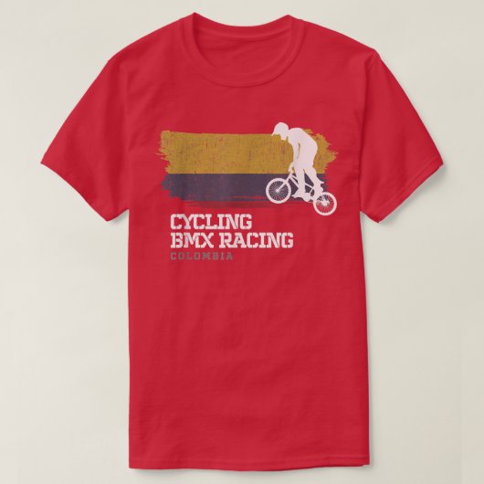 BMX Bike Colombia Flag Biking Cycling Racing BMX 3 Tシャツ (デザイン正面)