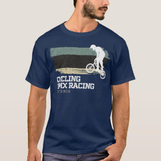 BMX Bike Estonia Flag Biking Cycling Racing BMX  2 Tシャツ