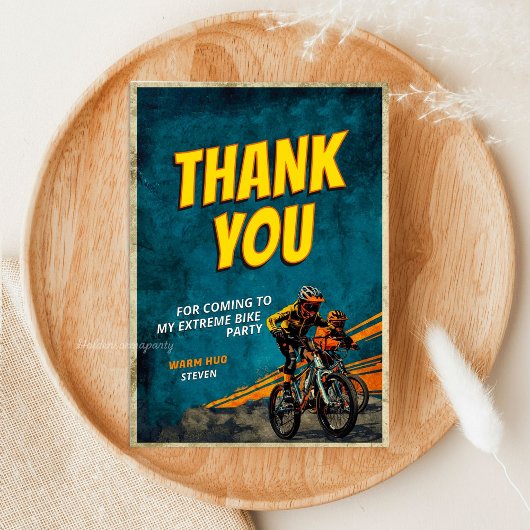 BMX Bike "Let's Ride" Birthday - Street Style サンキューカード