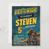 BMX Bike "Let's Ride" Birthday - Street Style 招待状 (正面)