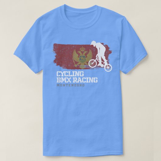 BMX Bike Montenegro Flag Biking Cycling Racing BMX Tシャツ (デザイン正面)
