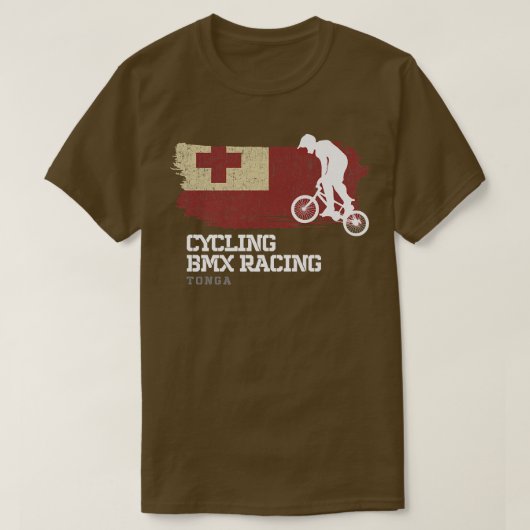 BMX Bike Tonga Flag Biking Cycling Racing BMX Tシャツ (デザイン正面)