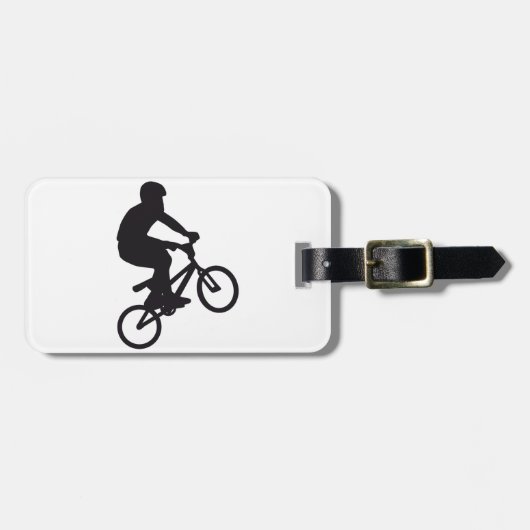 BMX Biker trick jump ラゲッジタグ (正面横)
