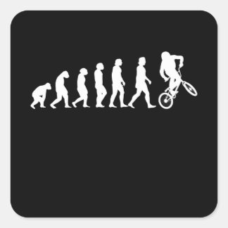 Bmx Evolution Cycling Bike Biker Gift スクエアシール