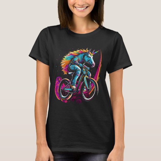 BMX Unicorn Bike  Magic Bicycle Rider Costume Tシャツ (正面)