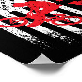 BMX USAアメリカ国旗のスポーツファンバイクサイクリング ポスター (角)