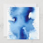 B'NAI（ユダヤ教の）バル・ミツバーハンドレターブルー&ピンクウォーター色 招待状 (裏面)