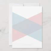 B'NAI MITZVAH modern minimal script blue pink 招待状 (裏面)