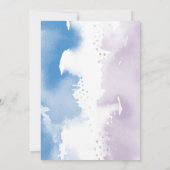 B'NEI(ユダヤ教の)バル・ミツバー手書きブルー&パープル水色 招待状 (裏面)