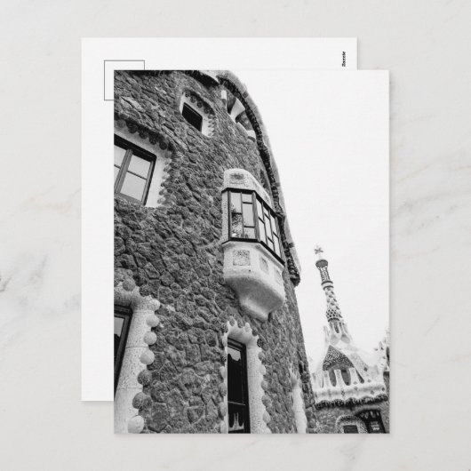 Bnw建物インザパークグエルinバルセロナ シーズンポストカード (正面/裏面)