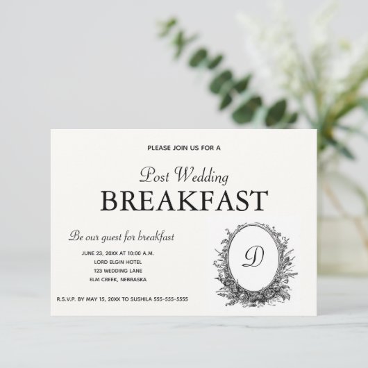 BNW花の輪の朝食招待状 出欠カード (スタンド正面)