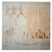 boを描写するAkhethotepのMastabaからのレリーフ、浮き彫り タイル (正面)