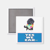 BOオバマYES我々缶磁石、正方形 マグネット (正面/裏面)