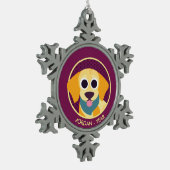 Bo犬 スノーフレークピューターオーナメント (左)