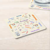 BO PEEP子供部屋RHYMEワードクラウド名コラージュ スクエアペーパーコースター (アングル)